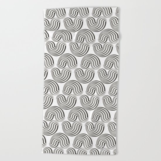 Black and white pattern - Optical game12 Beach Towel