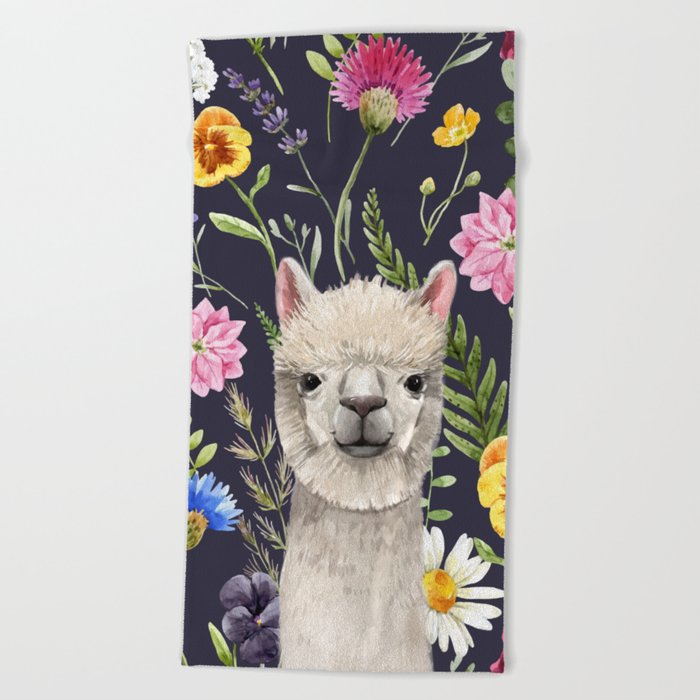 Wildflower Alpaca Beach Towel