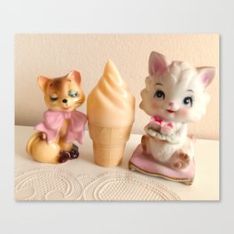 kitten's vanilla ice cream Canvas Print