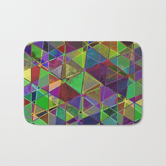 Tangled Triangles - Abstract, textured, geometric design Bath Mat