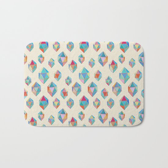 Floating Gems - a pattern of painted polygonal shapes Bath Mat