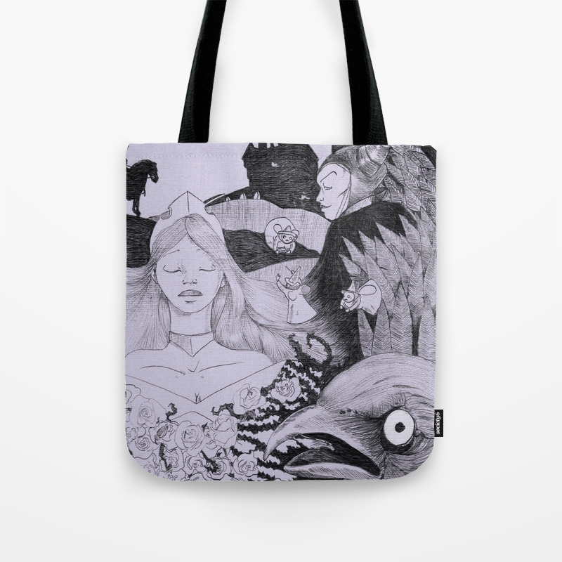 sleeping beauty tote bag