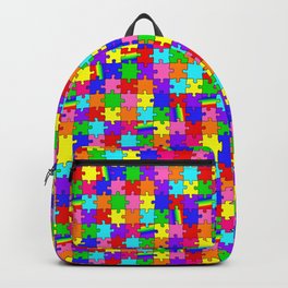 Autism Acceptance and Awareness Spectrum Rainbow Puzzle Pieces Backpack