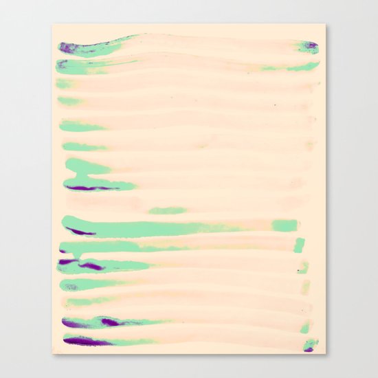 Green Greenery Stripes Canvas Print