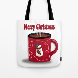 Merry Christmas Snowman Mug Tote Bag