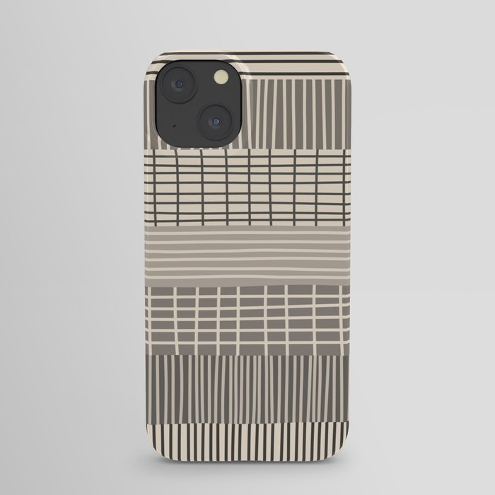 Neutral Finnish Patchwork Stripe Pattern iPhone Case