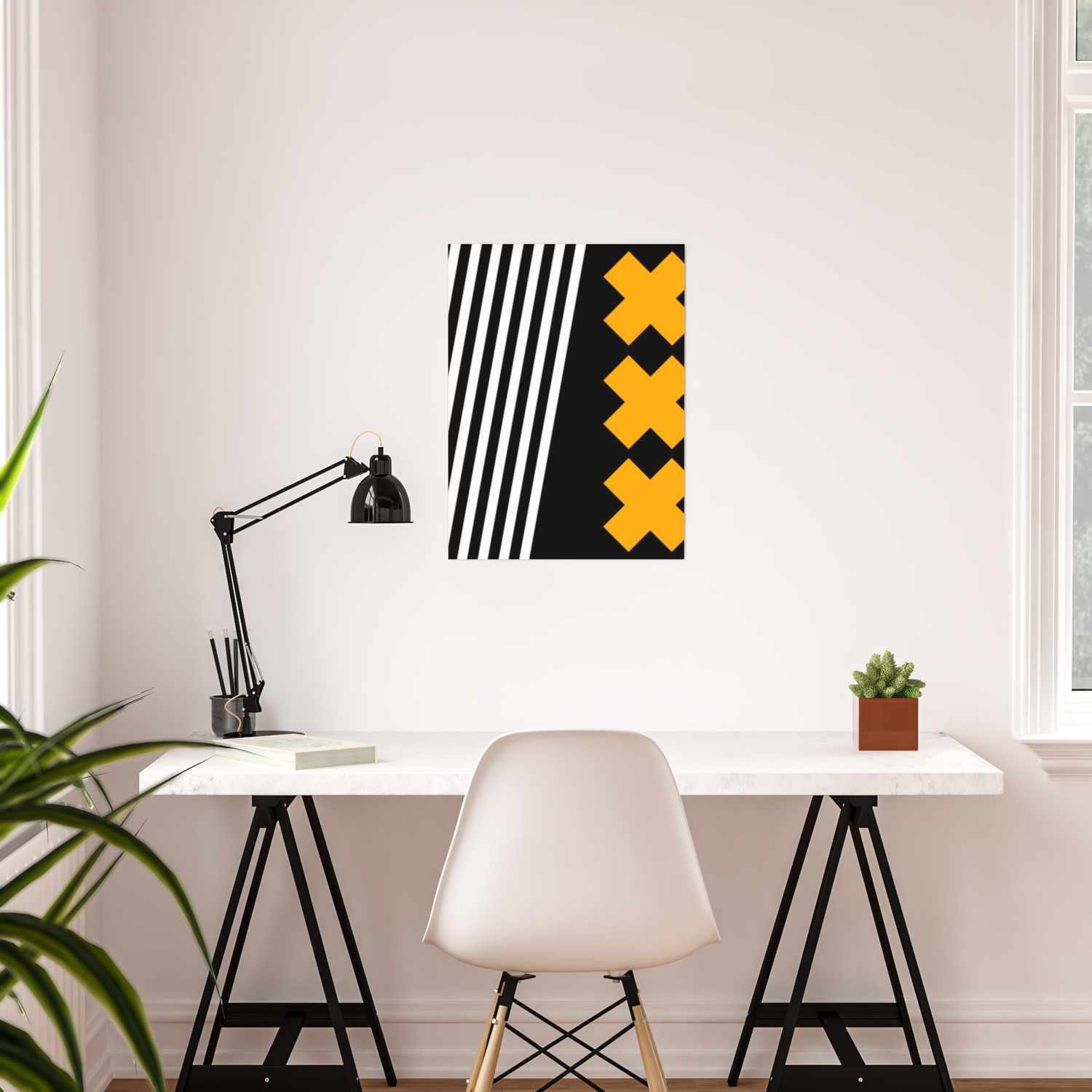Bold Minimalism 2 Black And Yellow Poster By Auroria