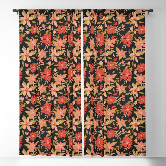 Pink Hibiscus Blackout Curtain