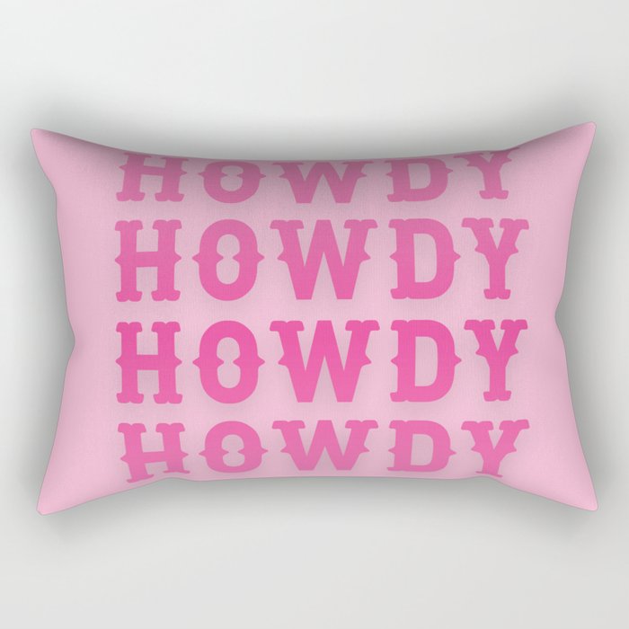 Howdy - Pink Western Aesthetic Rectangular Pillow