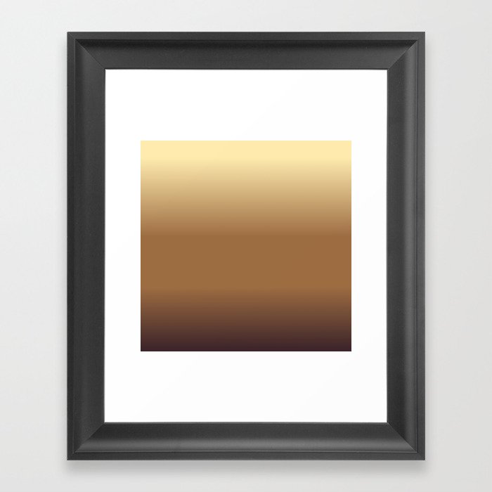 OMBRE BROWN COLOR.  Earth Tones Gradient Framed Art Print