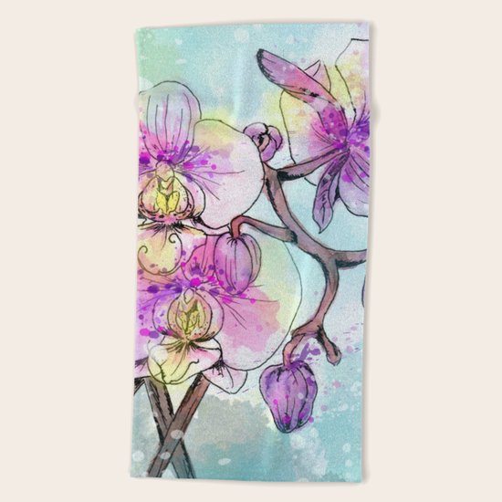 Orchids 05 Beach Towel