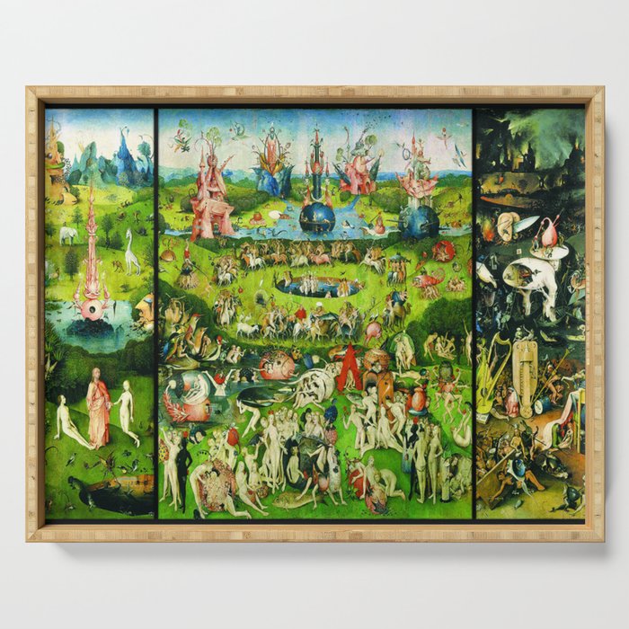 The Garden of Earthly Delights Triptych by Hieronymus Bosch Serving Tray by historystuff