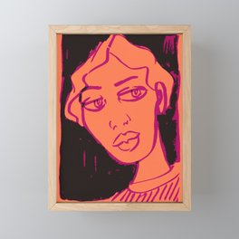 Orange twinkle woman Framed Mini Art Print