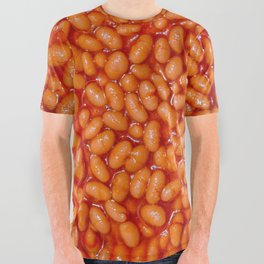 Baked Beans in Red Tomato Sauce Food Pattern  All Over Graphic Tee
