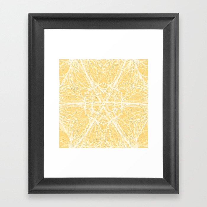 Mysterious trees - yellow Framed Art Print