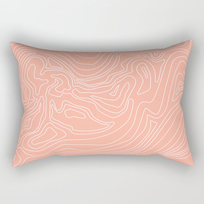 Ocean depth map - coral Rectangular Pillow