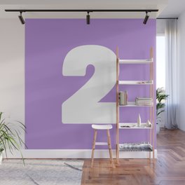 2 (White & Lavender Number) Wall Mural