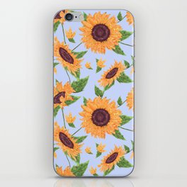 Sunflowers in blue iPhone Skin