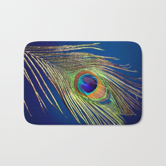peacock feather Bath Mat
