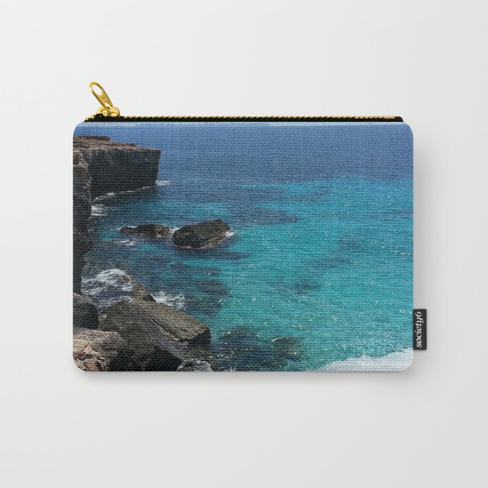 Spain Photography - Beautiful Turquoise Ocean Waves Carry-All Pouch