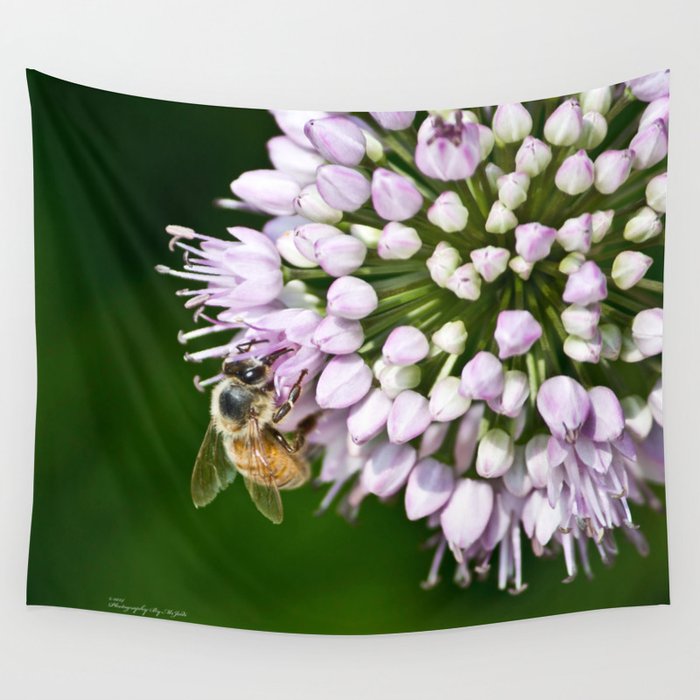 Honey Bee And Lavender Flower Wall Tapestry