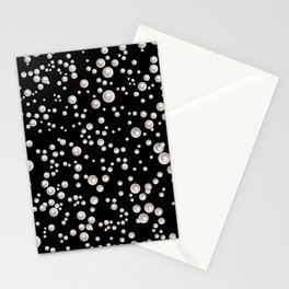 Pearls on Black Stationery Card