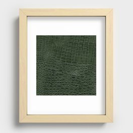 Green faux leather pattern Recessed Framed Print