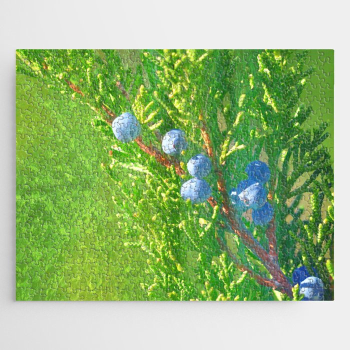 sunlight juniper painted impressionism style Jigsaw Puzzle