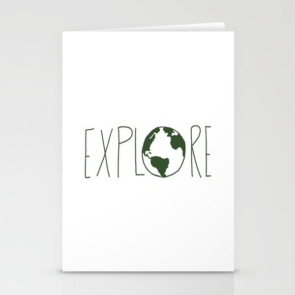 Explore the Globe - Dark Green Stationery Cards