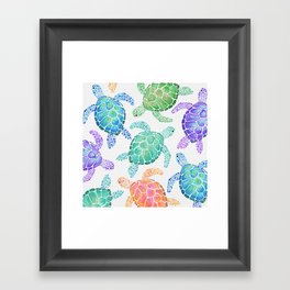 Sea Turtle - Colour Framed Art Print