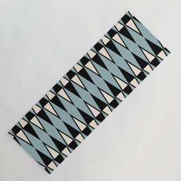 Mid Century Modern Diamond Pattern Black and Blue 233 Yoga Mat