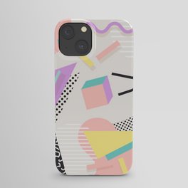 80s / 90s RETRO ABSTRACT PASTEL SHAPE PATTERN iPhone Case
