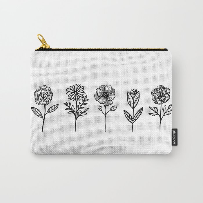 Simple Floral Carry-All Pouch