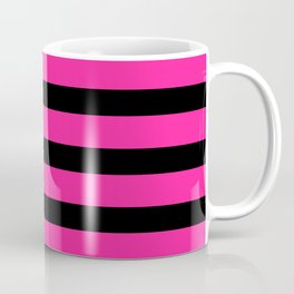 Hot Pink & Black Stripe Coffee Mug