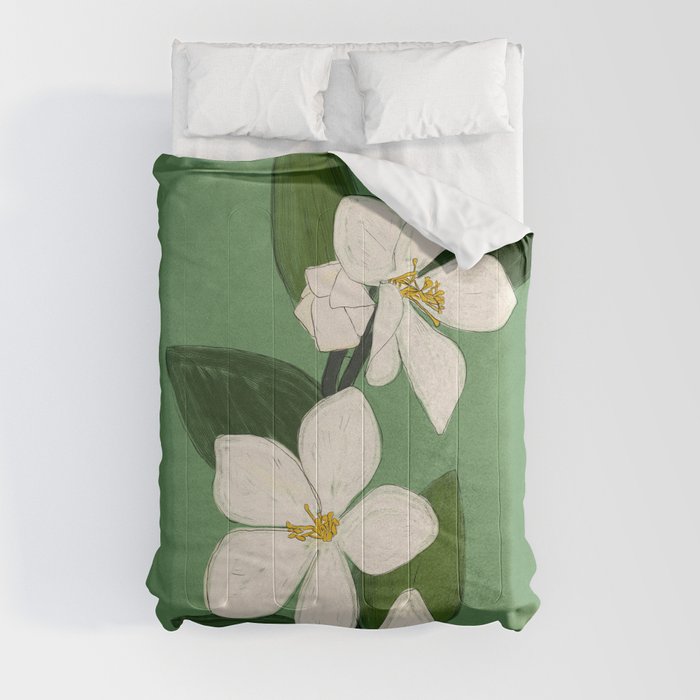 Blooming Branch Green Comforter