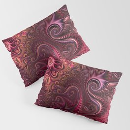 Abstract Colorful Burgundy & Carmine Spiral Pattern Pillow Sham