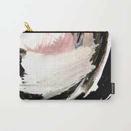 Crash: an abstract mixed media piece in black white and pink Carry-All Pouch