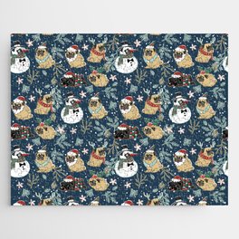 Christmas Pugs Jigsaw Puzzle | Winter, Greeting, Gifts, Decorations, Hug, Drawing, Xmastree, Home, Curated, Decor 