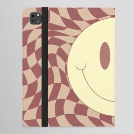 Smiley terracotta wavy checker iPad Folio Case