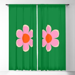 70s Bold Retro Floral Design Blackout Curtain