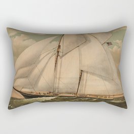 Vintage Schooner Yacht Illustration (1882) Rectangular Pillow