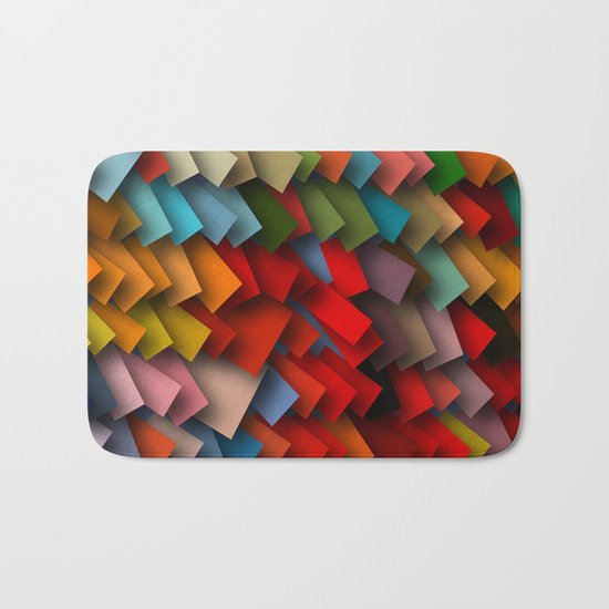 colorful rectangles with shadows Bath Mat