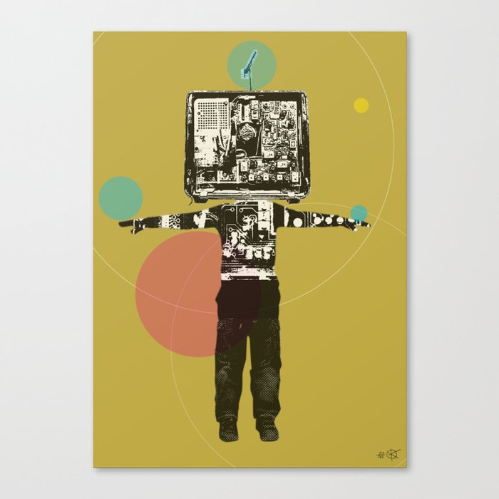 Electric Kid Collage Canvas Print