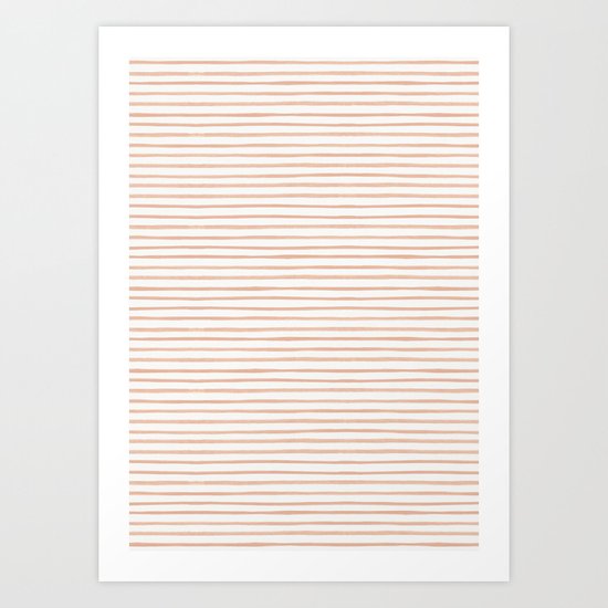 BLUSH WATERCOLOR STRIPES Art Print