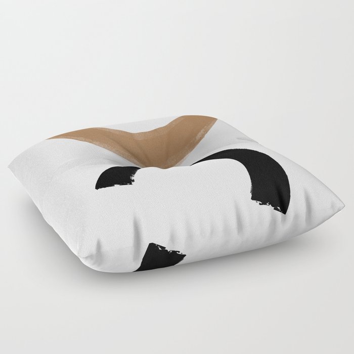 Beige and Black Collage Floor Pillow