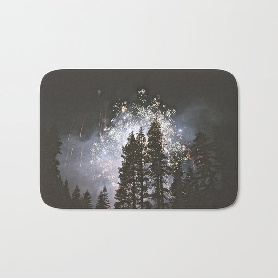 Fireworks In the night sky Bath Mat