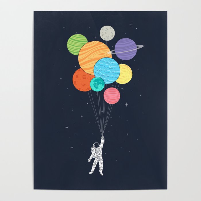 Planet Balloons Poster