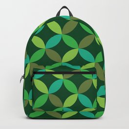 Mid Century Modern Geometric green circles pattern Backpack