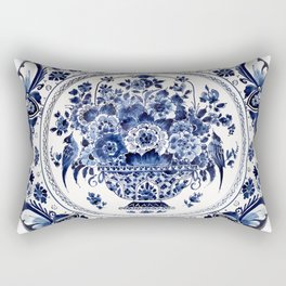 Royal Delft Blue Rectangular Pillow