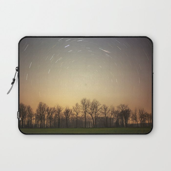 Stars Trails With Trees Laptop Sleeve